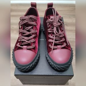 Authentic Giuseppe Zanotti Red Velvet Veronica Sneaker